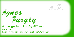 agnes purgly business card